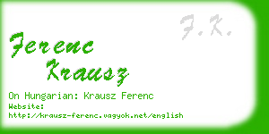 ferenc krausz business card